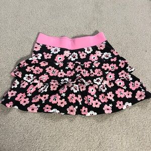Girls Black Flower Skirt